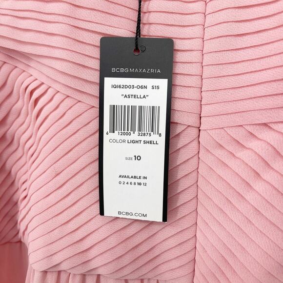 BCBGMaxazria Astella Gown Full Length Maxi Dress Light Shell Pink Size 10 NWT - Picture 8 of 8